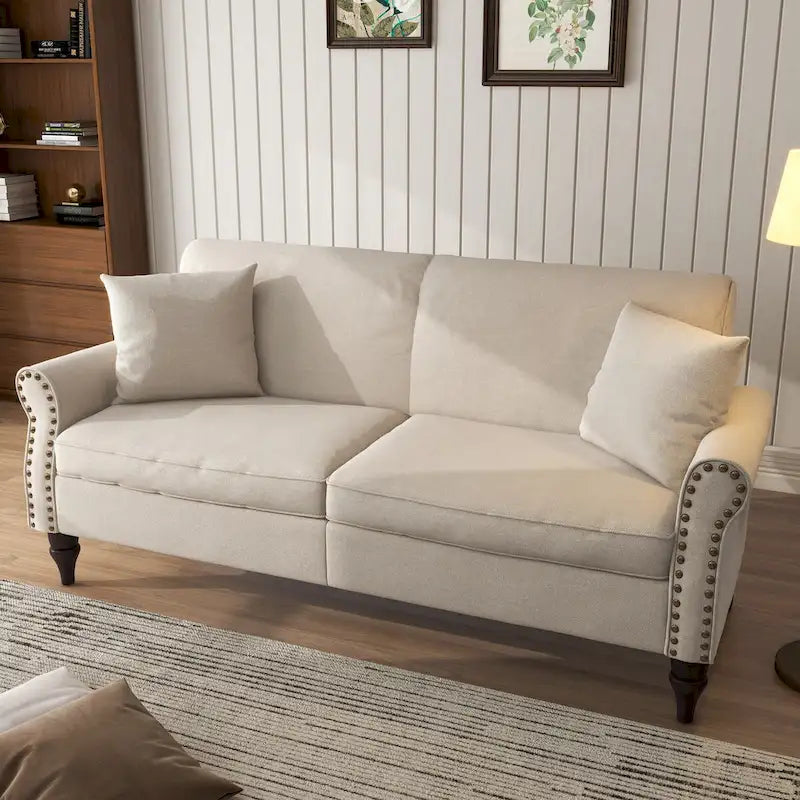 Canapé deux places moderne 73 avec clous décoratifs