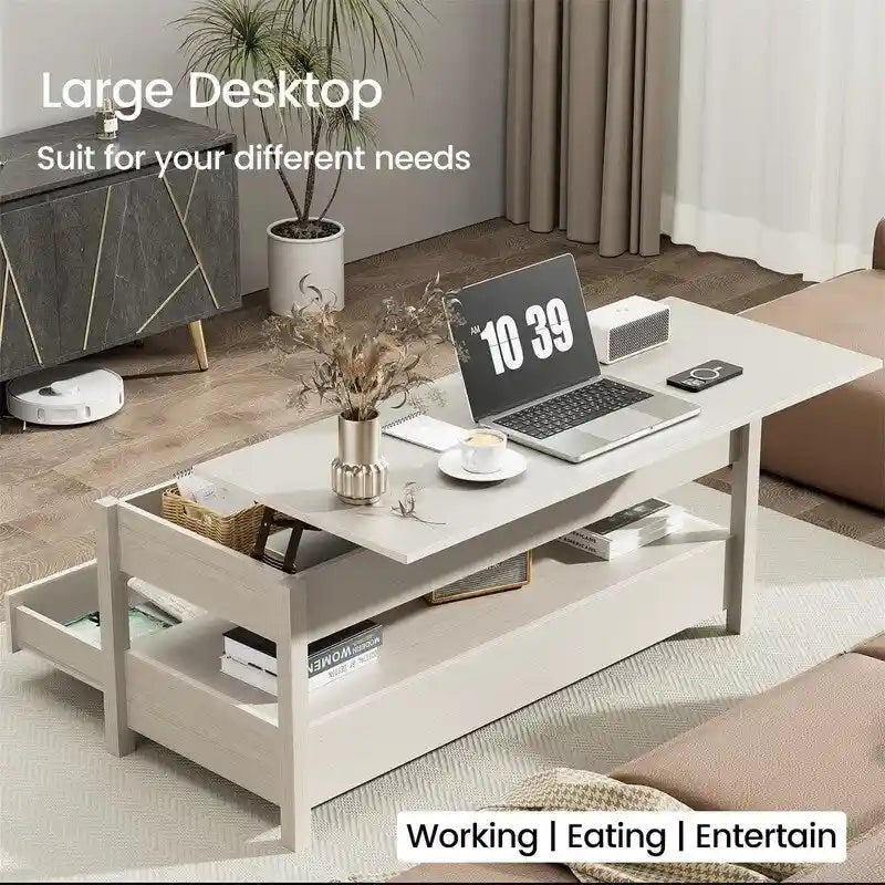 Lift Top Coffee Table - 19.7D x 43.3W x 24.8H