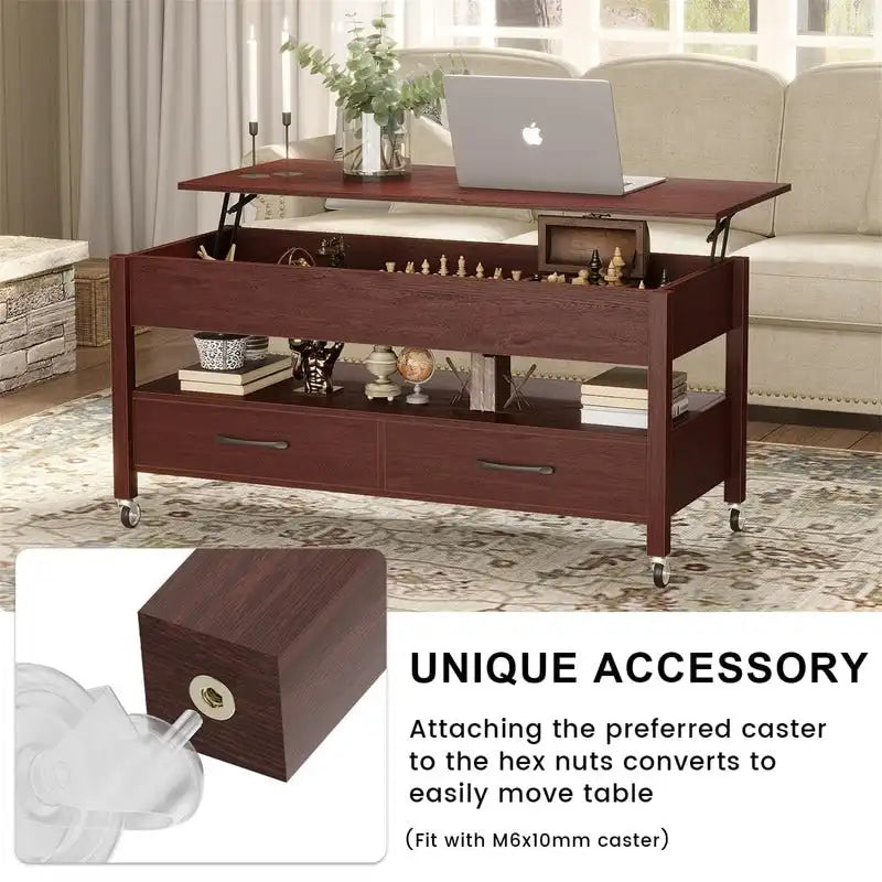 Lift Top Coffee Table - 19.7D x 43.3W x 24.8H