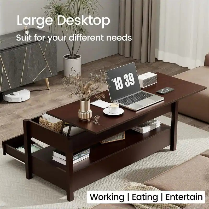 Lift Top Coffee Table - 19.7D x 43.3W x 24.8H