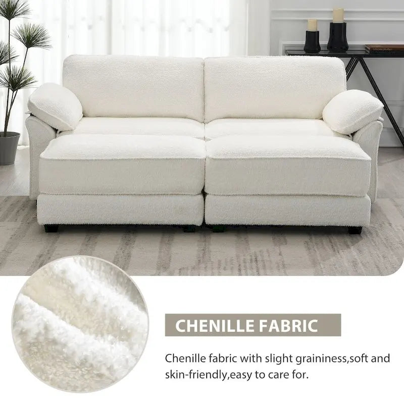 Canapé modulable convertible avec pouf