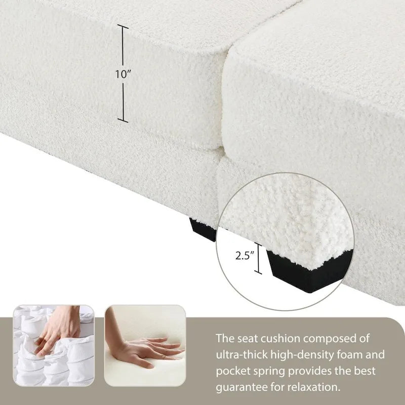 Canapé modulable convertible avec pouf
