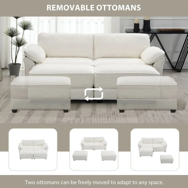 Canapé modulable convertible avec pouf