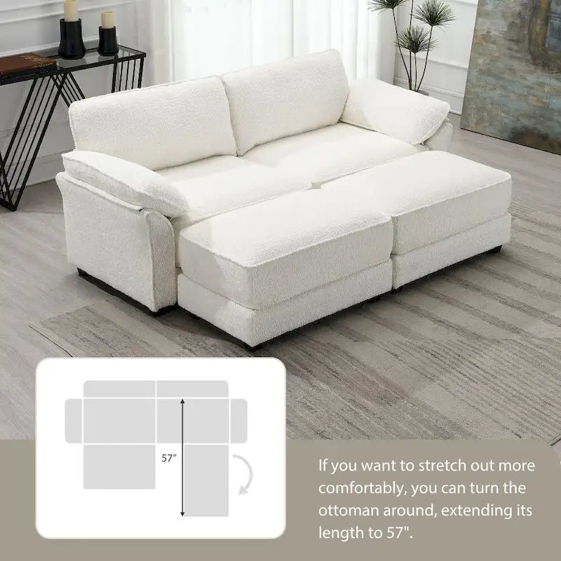 Canapé modulable convertible avec pouf
