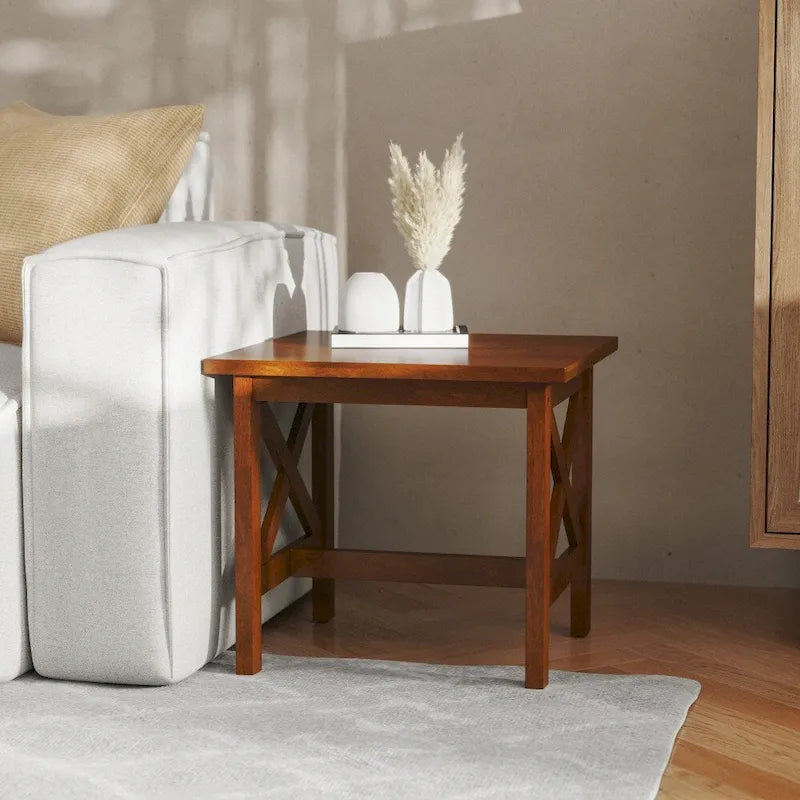 Table d'appoint de ferme traditionnelle en bois massif