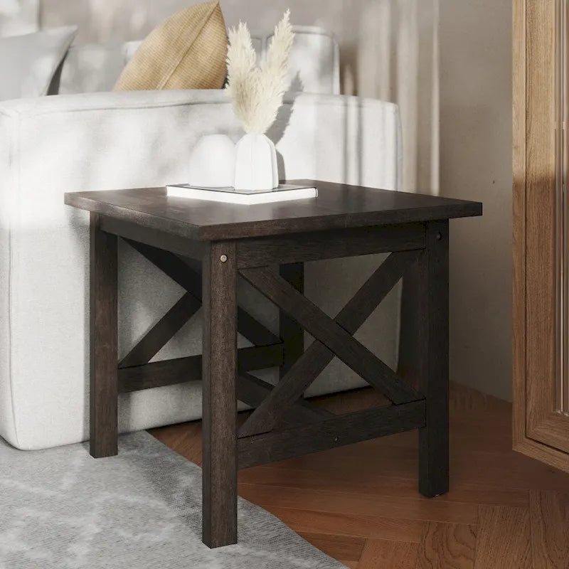 Table d'appoint de ferme traditionnelle en bois massif