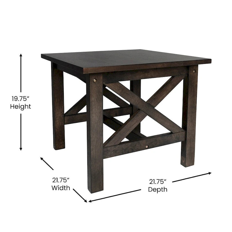 Table d'appoint de ferme traditionnelle en bois massif