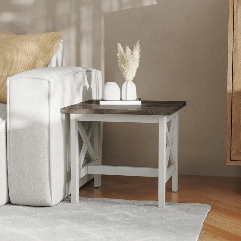 Table d'appoint de ferme traditionnelle en bois massif