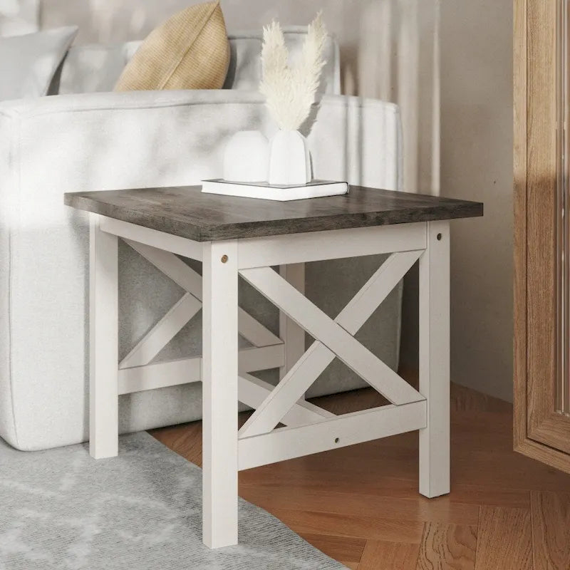 Table d'appoint de ferme traditionnelle en bois massif