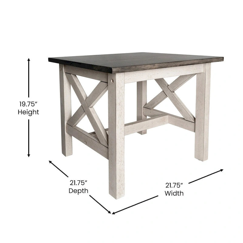 Table d'appoint de ferme traditionnelle en bois massif