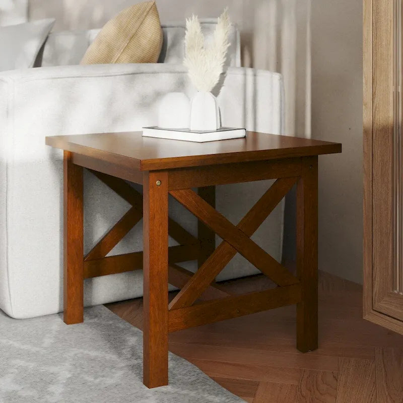 Table d'appoint de ferme traditionnelle en bois massif