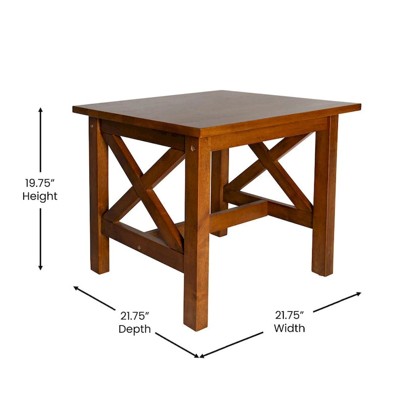 Table d'appoint de ferme traditionnelle en bois massif