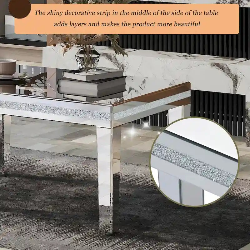 Table basse miroir à hauteur réglable