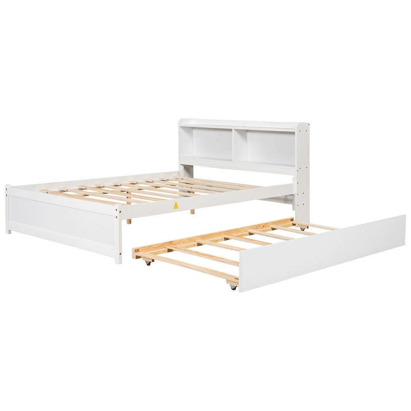 Full Bed with Trundle,Bookcase