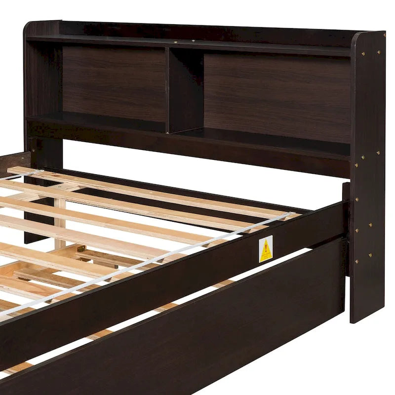 Full Bed with Trundle,Bookcase
