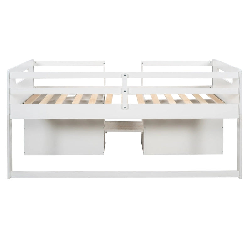 Twin Loft Bed with Shelves and drawers