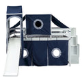 Blue Full Size Castle style Loft Bed with Storage Staircase and Slide
