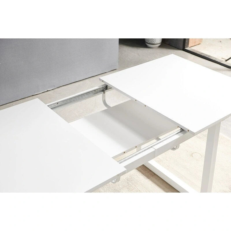 70.86W Square Extendable Dining Table with Metal Leg