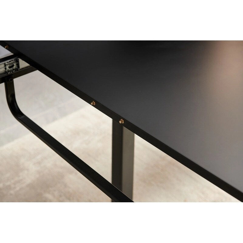 70.86W Square Extendable Dining Table with Metal Leg