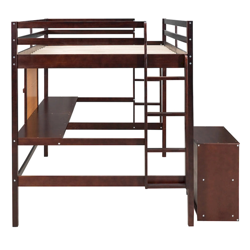 Whimsical Full Size Loft Bed with Desk and Writing Board