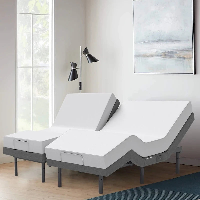 Sommier réglable avec matelas hybride en mousse de 14 pouces