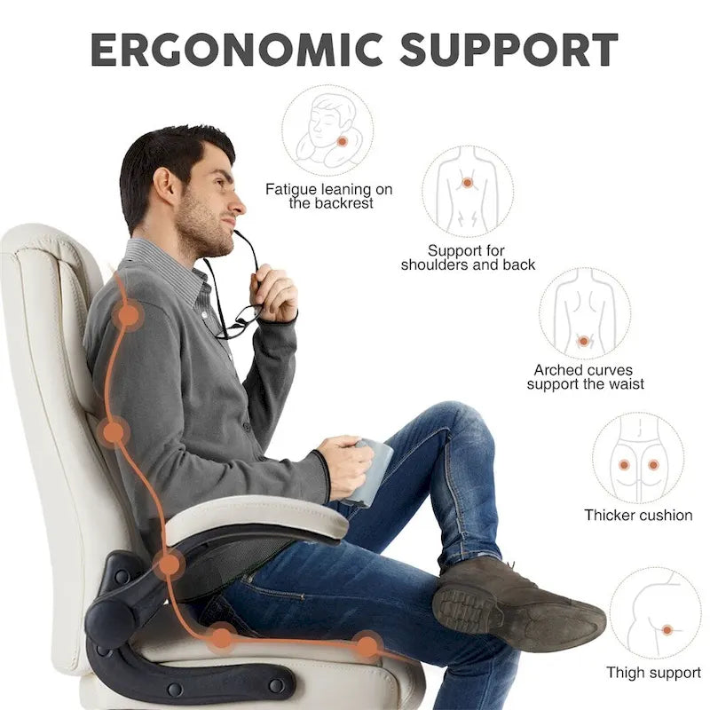 Adjustable Ergonomic Home Office Chair with Flip-Up Armrest - N/A