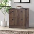 Brunei Contemporary Dark Walnut Wood Lateral Filing Cabinet