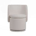 Reno Nori 26 Inch, Swivel Dining Chair, Off White Fabric, Wingback, Wood