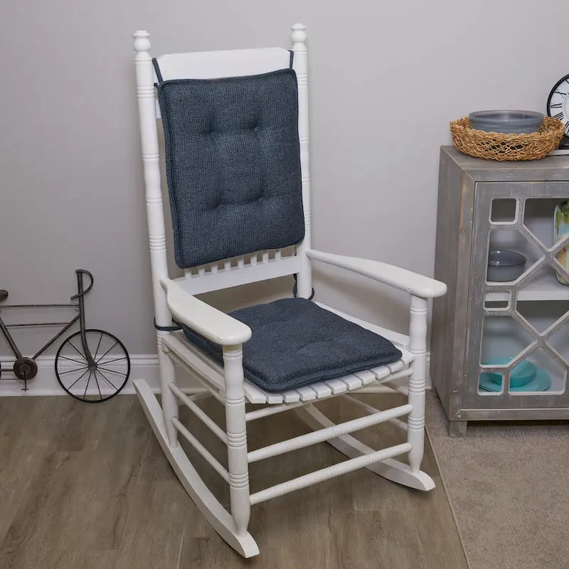 Reversible Chenille Rocking Chair Cushion Set