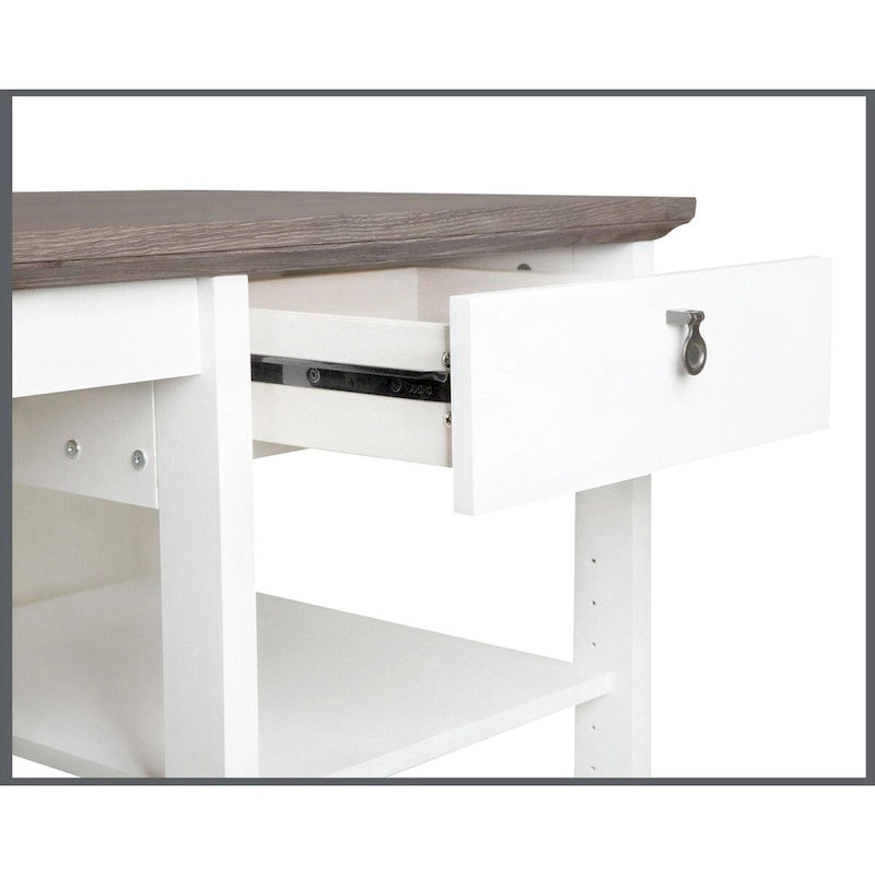Bureau en L blanc de 59 pouces
