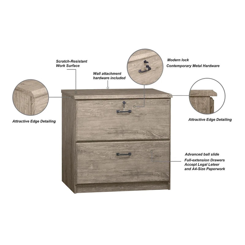 Saint Birch Honduras 2 Drawer Lateral Filing Cabinet