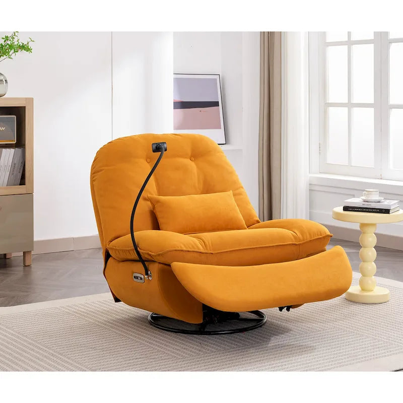 Power Swivel Recliner With USB Charger and Bluetooth Music Player