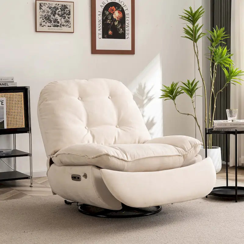 Power Swivel Recliner With USB Charger and Bluetooth Music Player