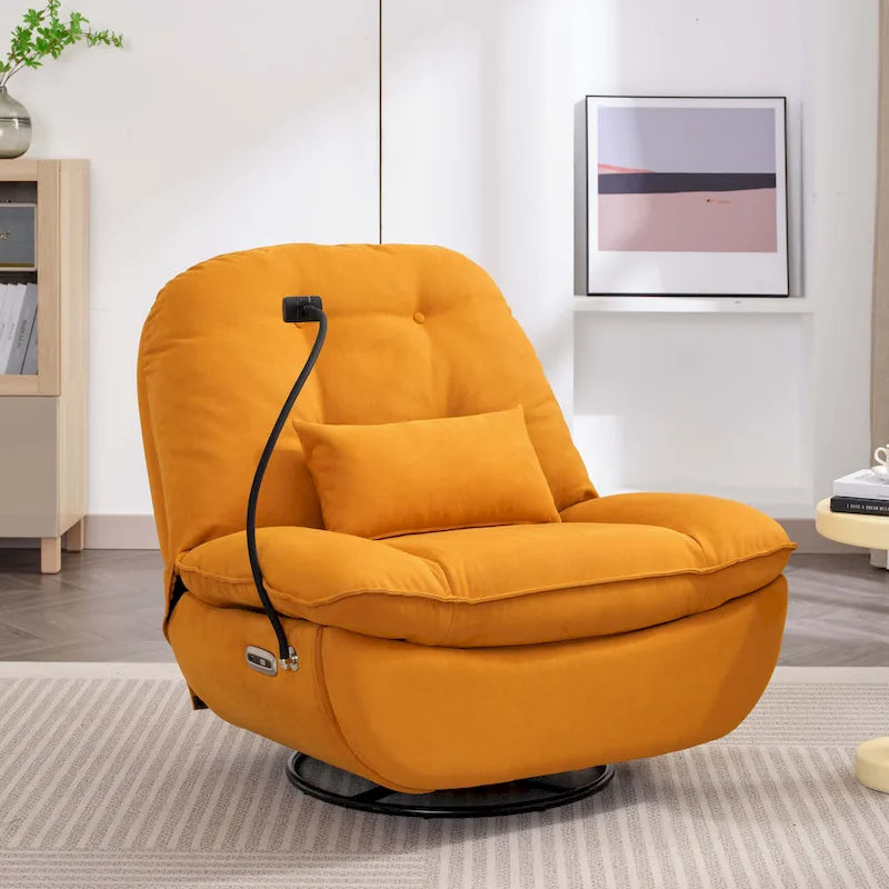 Power Swivel Recliner With USB Charger and Bluetooth Music Player