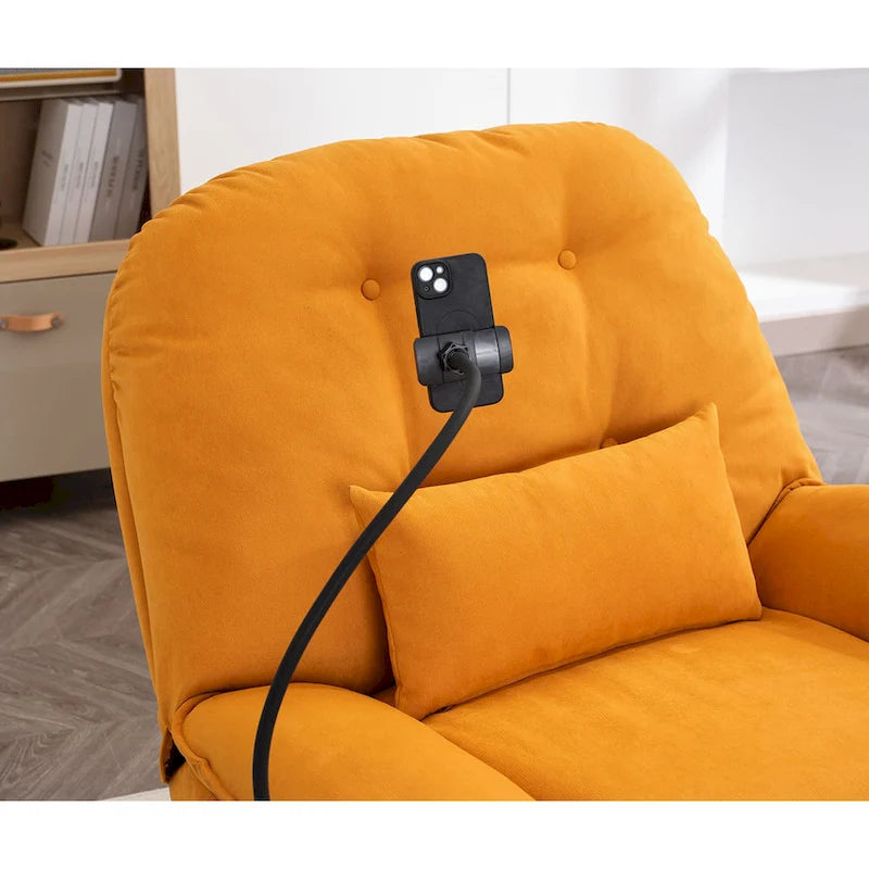 Power Swivel Recliner With USB Charger and Bluetooth Music Player