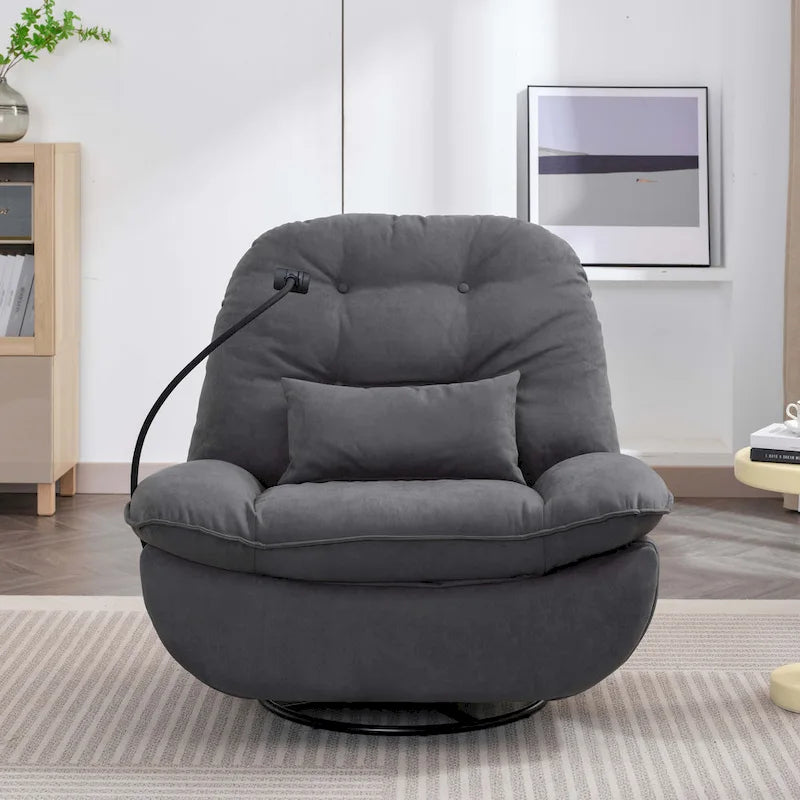 Power Swivel Recliner With USB Charger and Bluetooth Music Player