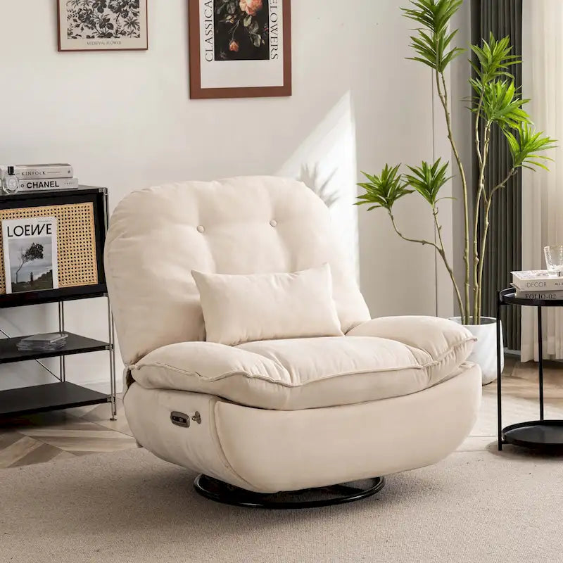 Power Swivel Recliner With USB Charger and Bluetooth Music Player