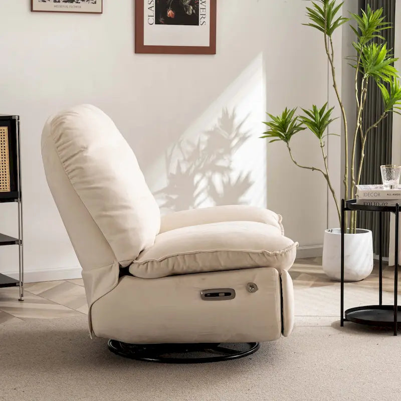 Power Swivel Recliner With USB Charger and Bluetooth Music Player