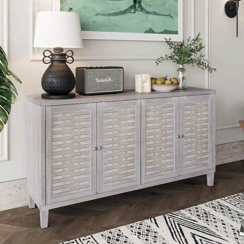 4 Door Wooden Cabinet Sideboard for Living Room