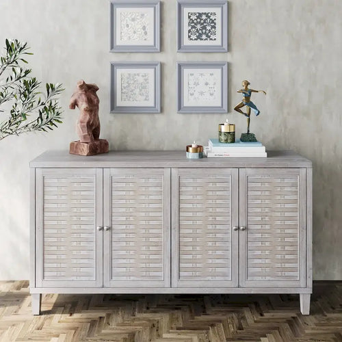 4 Door Wooden Cabinet Sideboard for Living Room