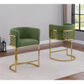 Tabourets de bar rembourrés en chrome doré – Lot de 2