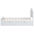 Twin Size Wood Platform Bed with Headboard and Trundle