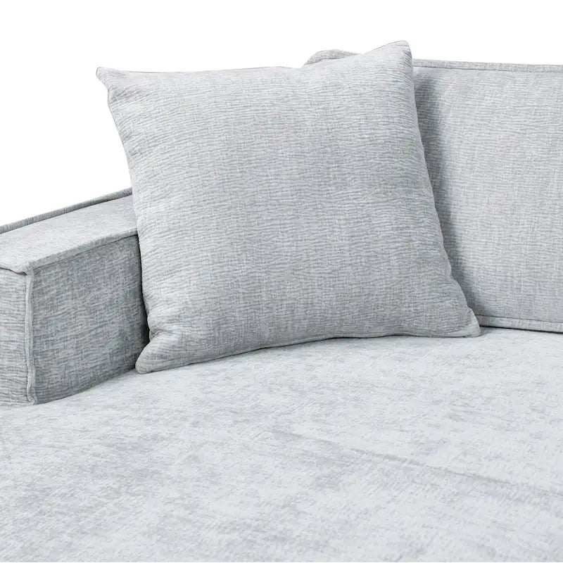 Brenley 110.5 Sofa-in-a-Box Chenille Upholstered Frameless 2-Piece Sectional Sofa