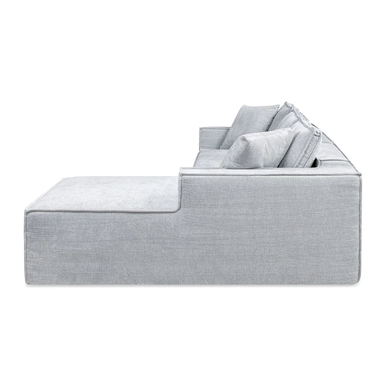 Brenley 110.5 Sofa-in-a-Box Chenille Upholstered Frameless 2-Piece Sectional Sofa