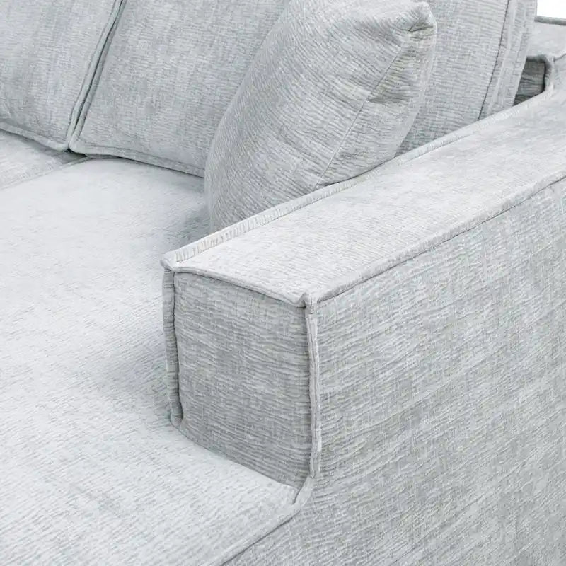 Brenley 110.5 Sofa-in-a-Box Chenille Upholstered Frameless 2-Piece Sectional Sofa