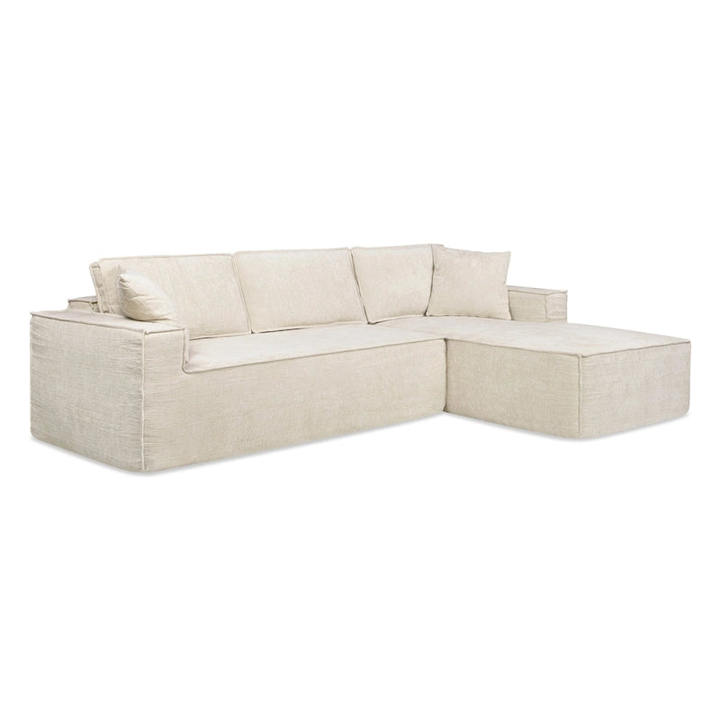 Brenley 110.5 Sofa-in-a-Box Chenille Upholstered Frameless 2-Piece Sectional Sofa