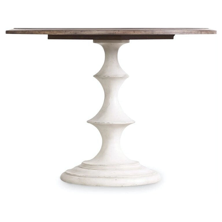 Table à manger ronde de style campagnard shabby chic