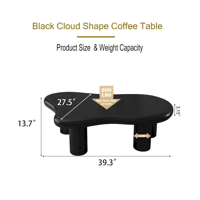 Wood Cloud Shaped Coffee Table for Living Room