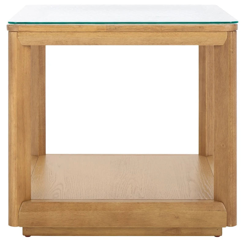 Table d'appoint à plateau en verre - 22larg.x22prof.x21haut.